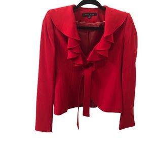 Anne Klein red 2 piece suit size 0